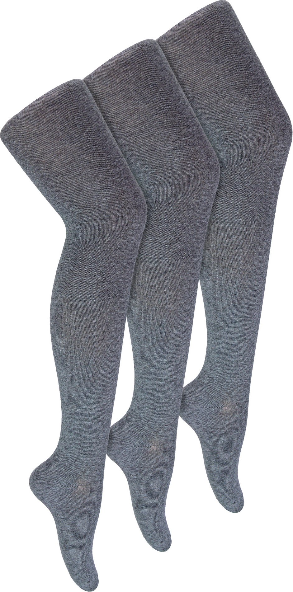 3 Paar Multipack Mädchen Schulstrumpfhosen | Wärmehalter | Einfarbige blickdichte Strumpfhosen für Mädchen - Grau