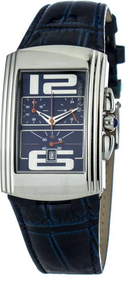 Chronotech Blaue Lederuhr