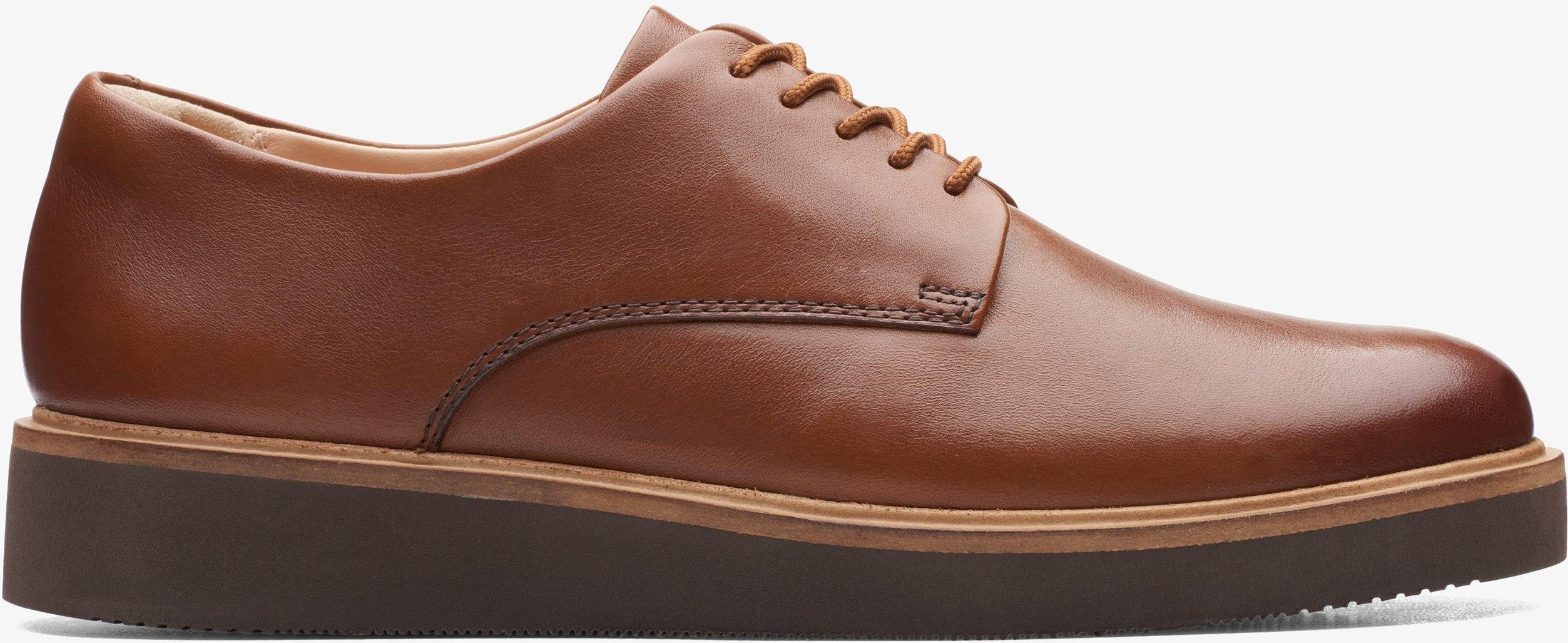 Glickly Derby Dunkelbraune Leder Schuhe