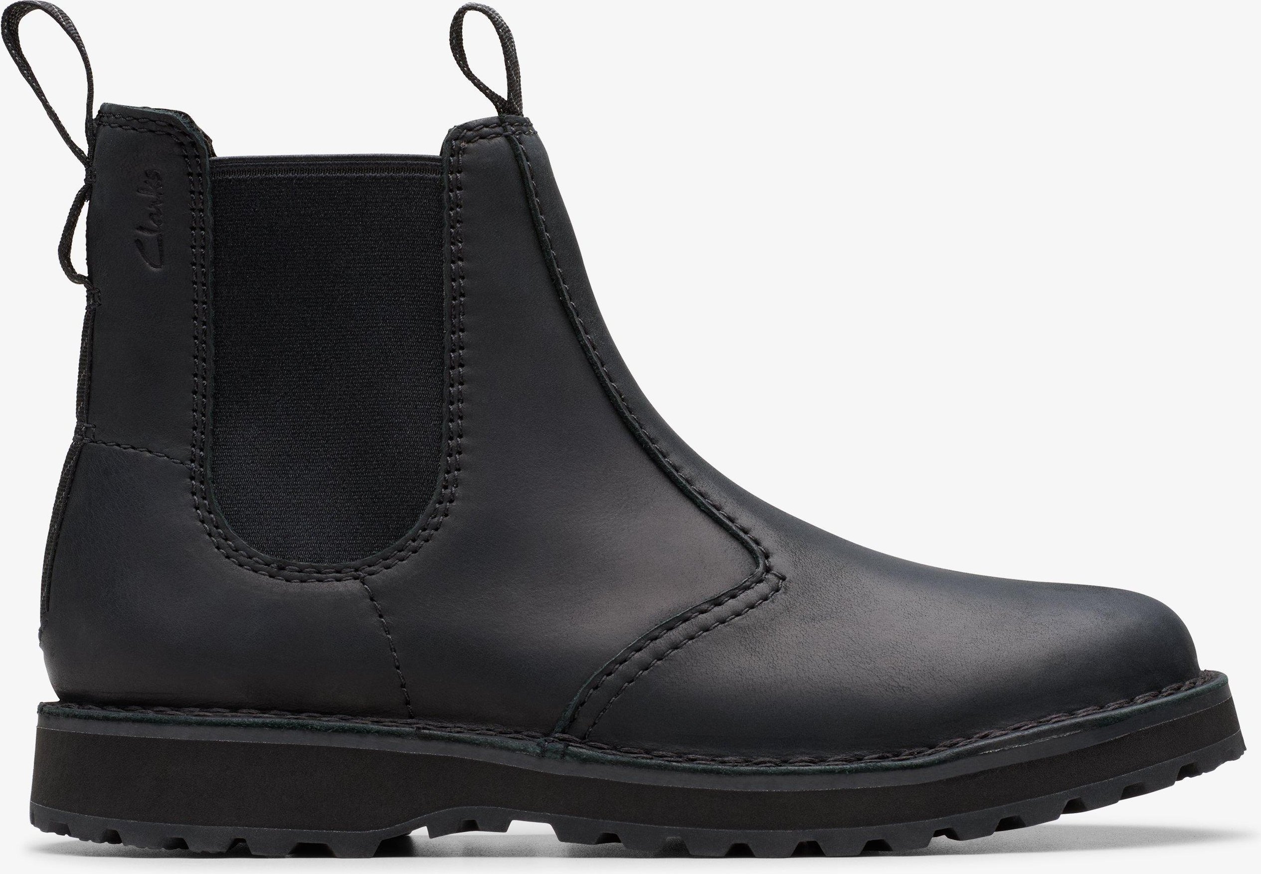 Solsbury Einfache schwarze Lederstiefel