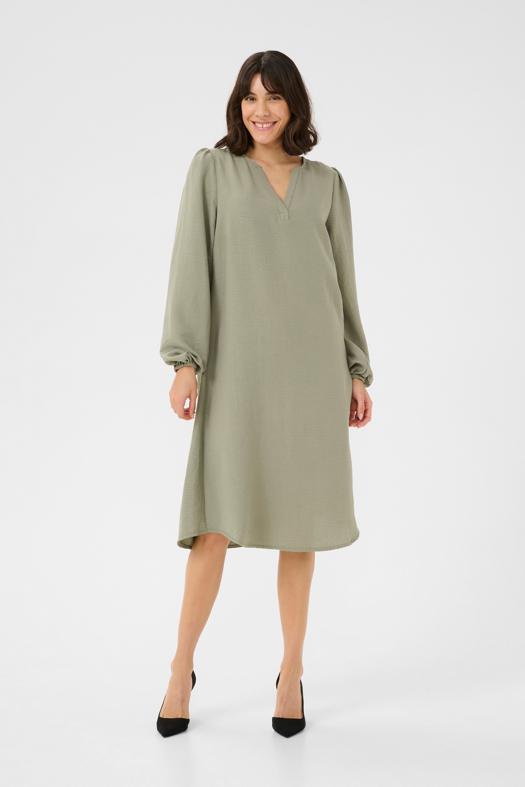 Thumbnail - Langarm-Bluse Regular fit Vetiver CC green
