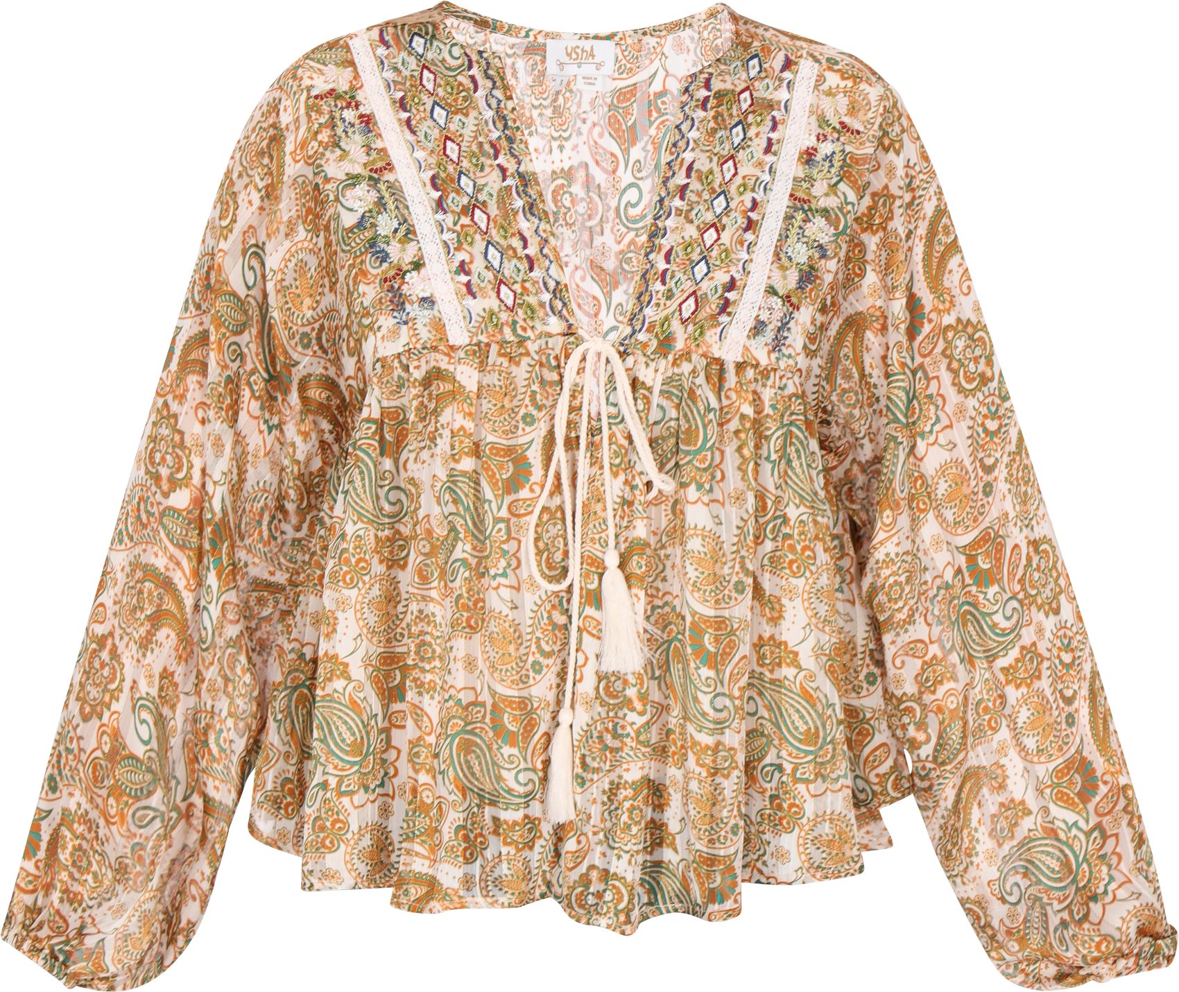 usha Bluse Frauen creme mehrfarbig