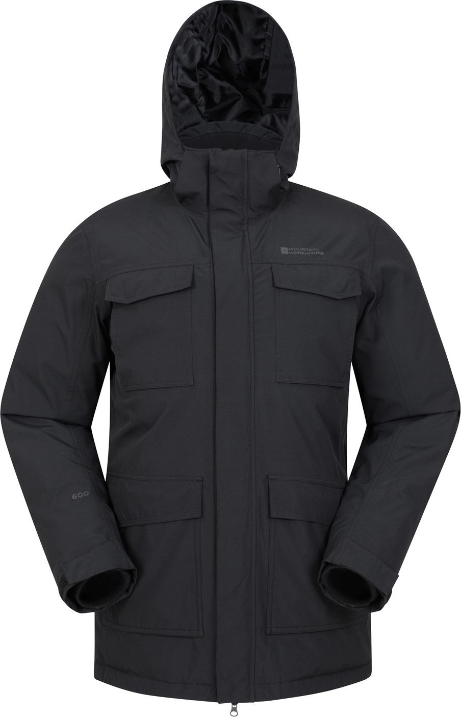 Mountain Warehouse Mens Concord Extreme Down Long Length Jacket (Schwarz)