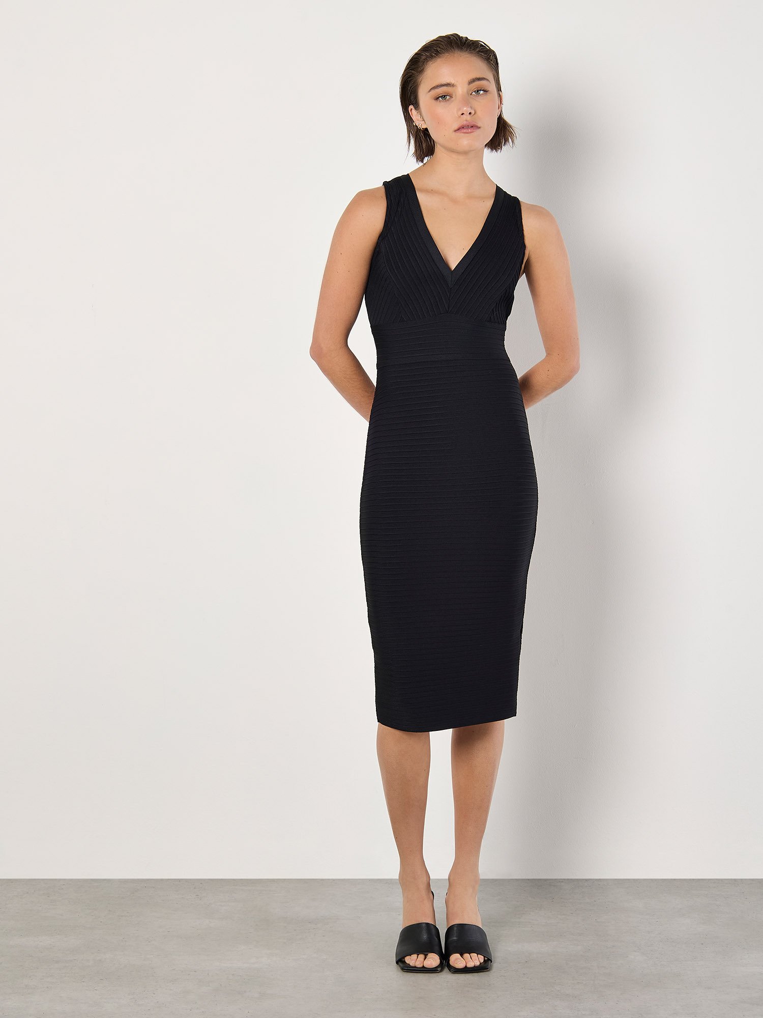 Apricot Bodycon Bandage Midikleid