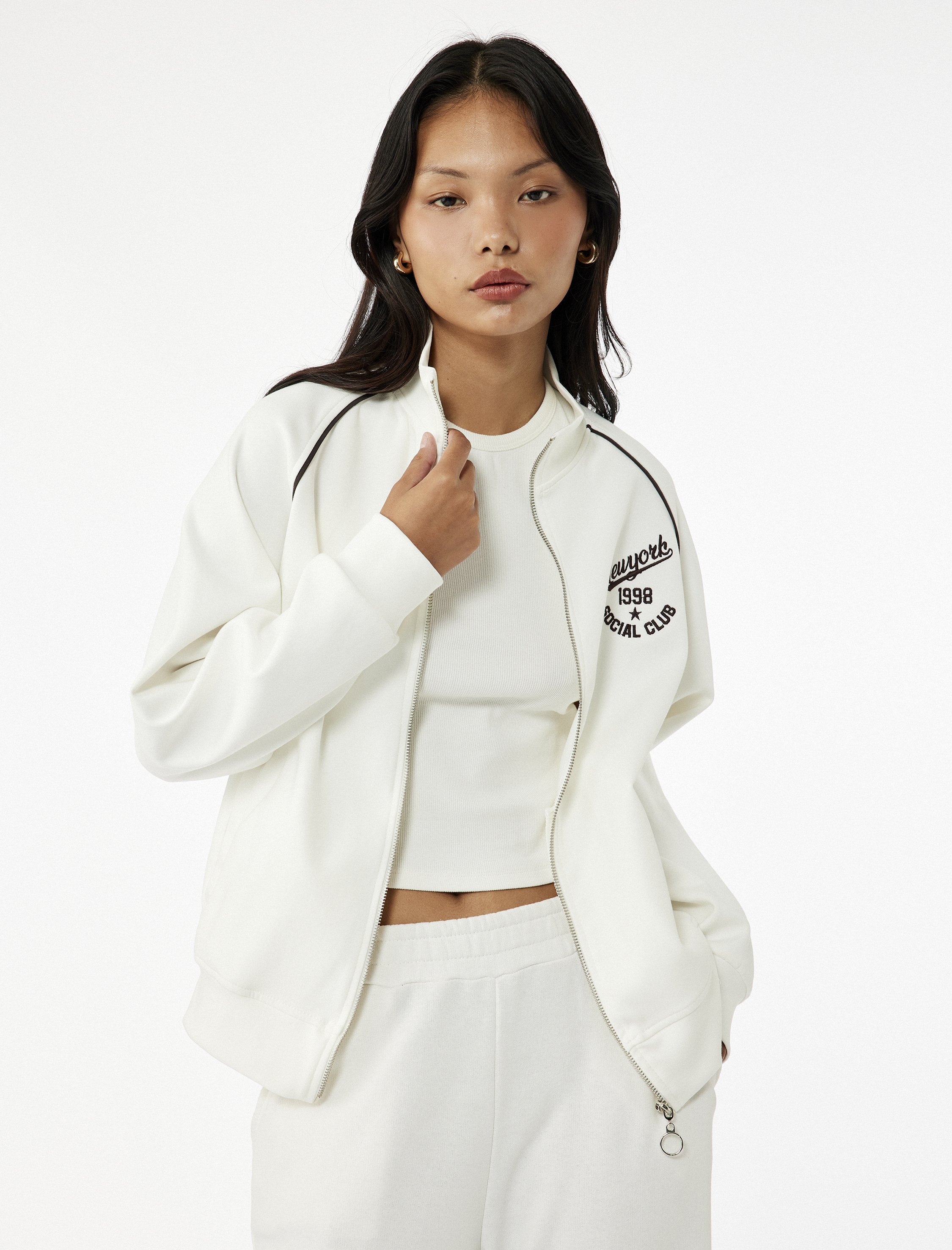 Koton SWEATSHIRTS Stehkragen Sweatshirt mit Reißverschluss