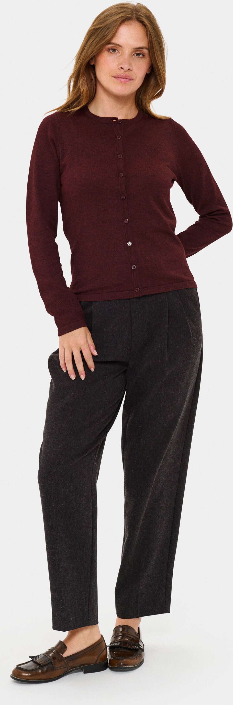 Strickjacke A8661, Strickjacke Classic fit bordo