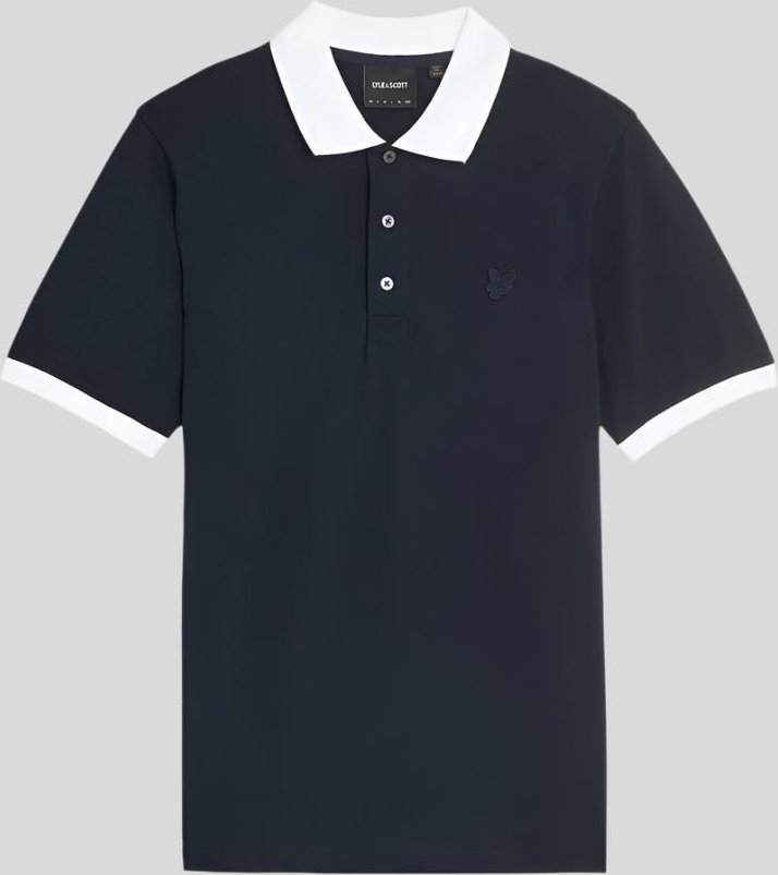 Lyle & Scott Poloshirt aus superfeiner Baumwolle mit Kontrasteffekten – Marineblau