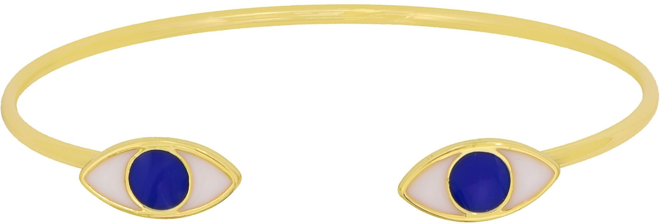 Fashionbox Armreif Messing vergoldet "Sparkle Evil Eye" blau