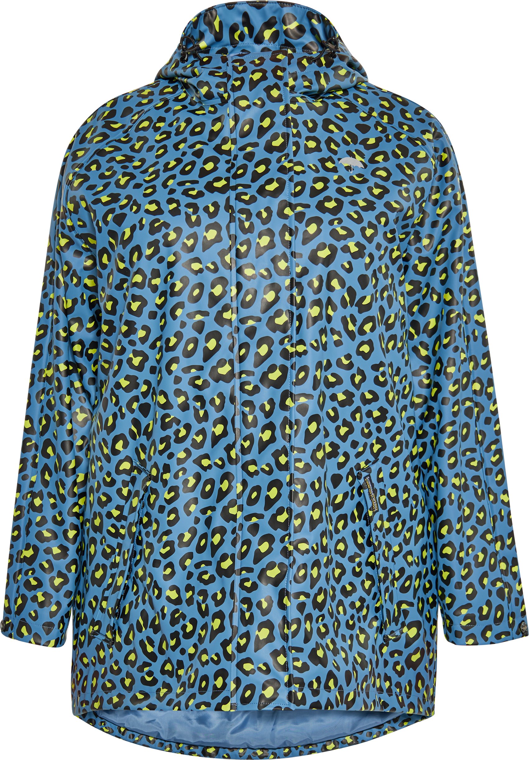 Thumbnail - Schmuddelwedda Regenjacke Damen Stahlblau Limette Leo