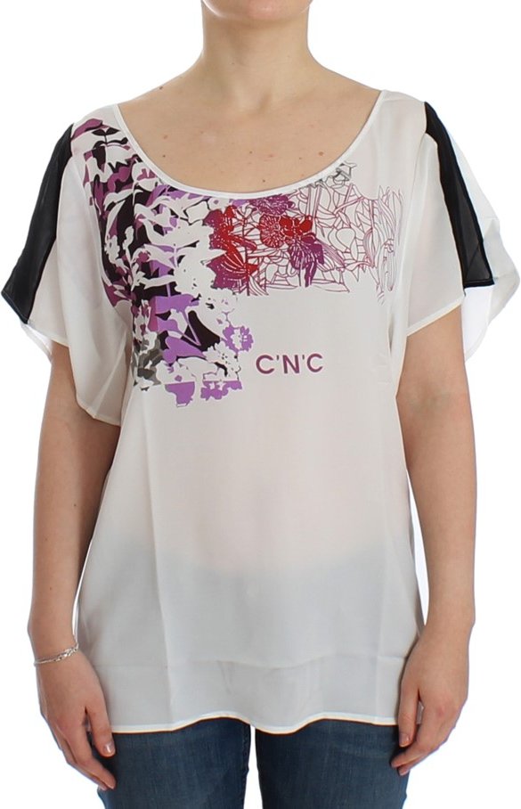 Costume National Bluse mit weißem Motivdruck