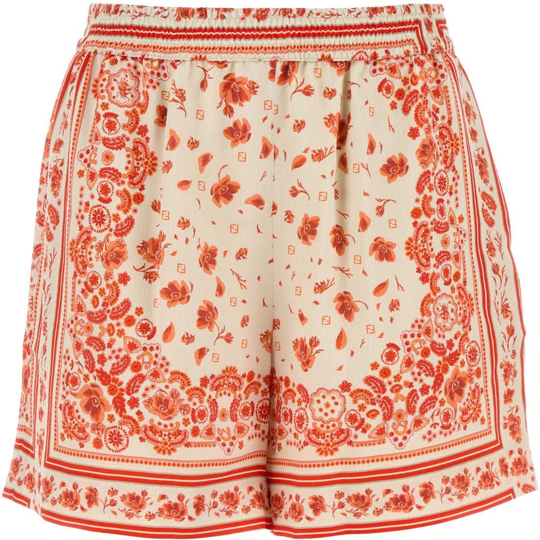Bedruckte Seiden-Shorts