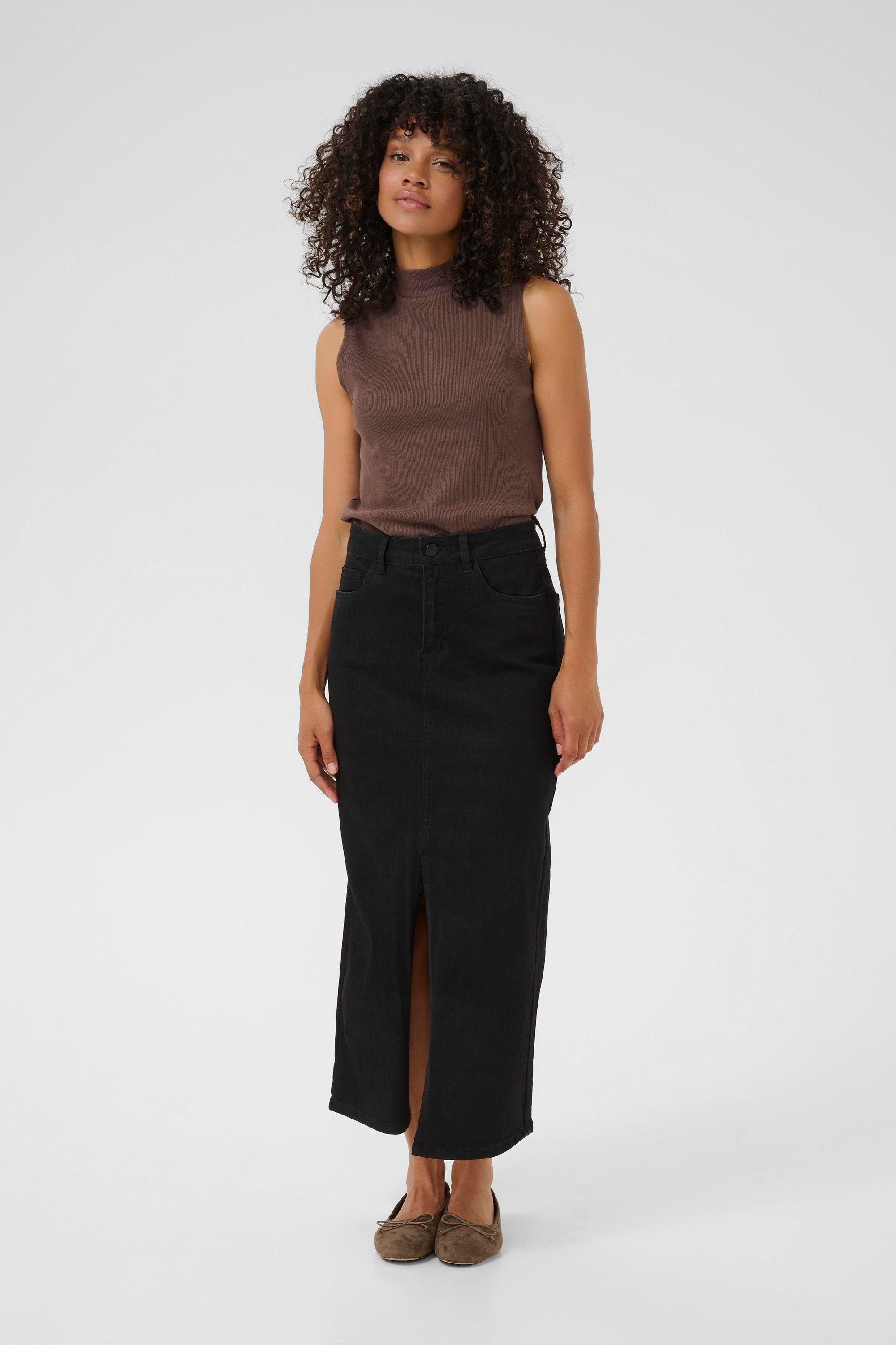 Ärmellose Bluse KAcarla Slim fit brown