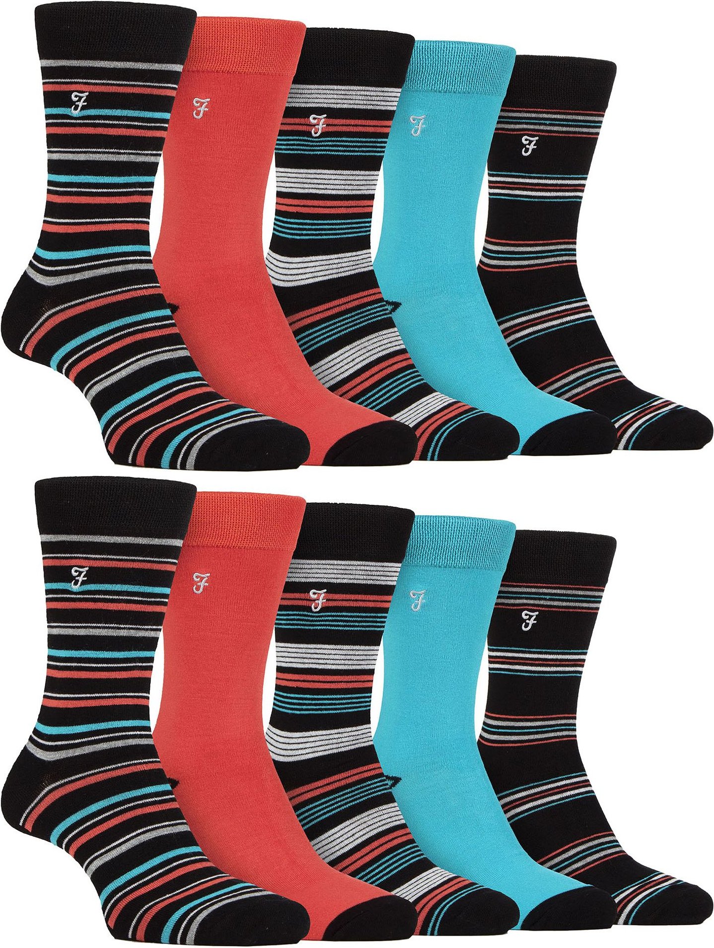 Herren 10er-Pack Bunte Bambussocken