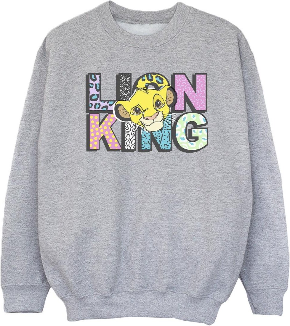 Disney - "The Lion King Pattern Logo" Sweatshirt für Mädchen (Grau)
