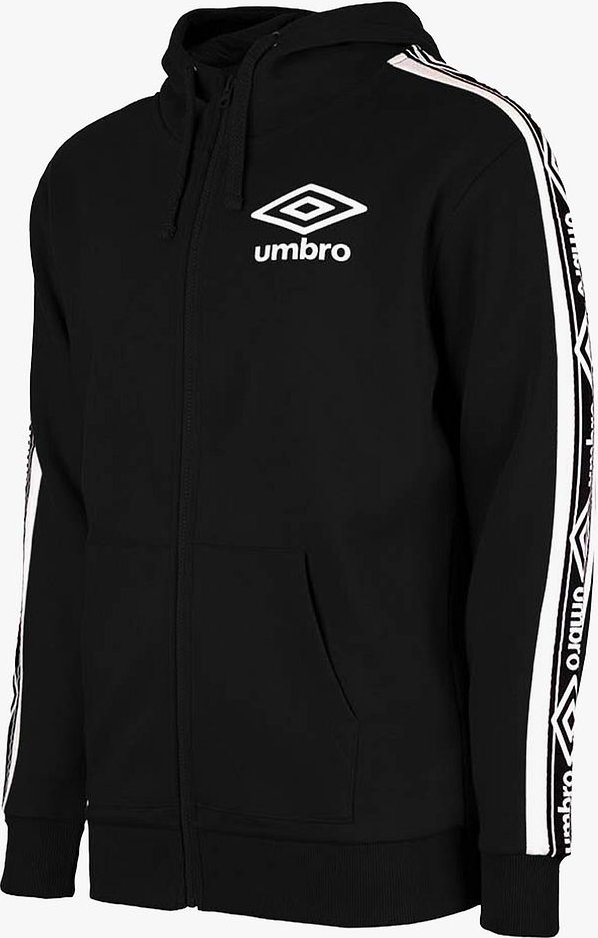 Thumbnail - Umbro Langschläfe Reißverschluss up schwarze Herren mitgehaltener Hoodie Track Jacke 65506U FL3