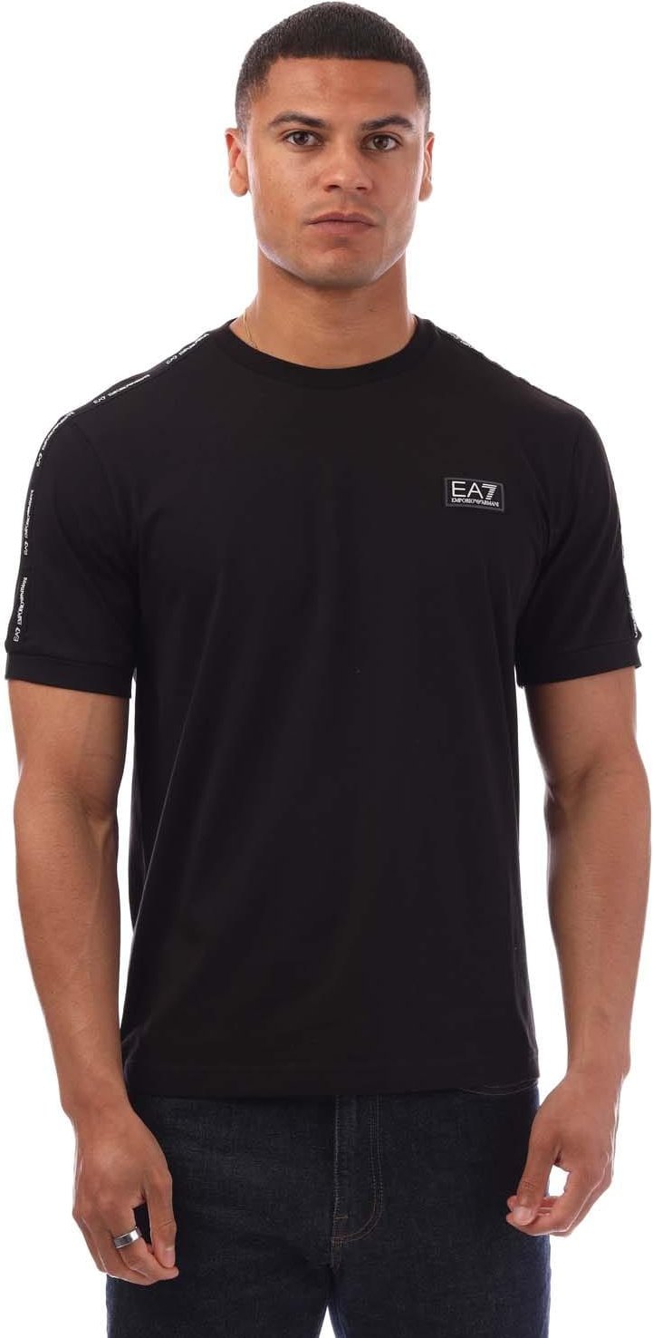 Emporio Armani - "EA7" verklebt T-Shirt für Herren (Schwarz)