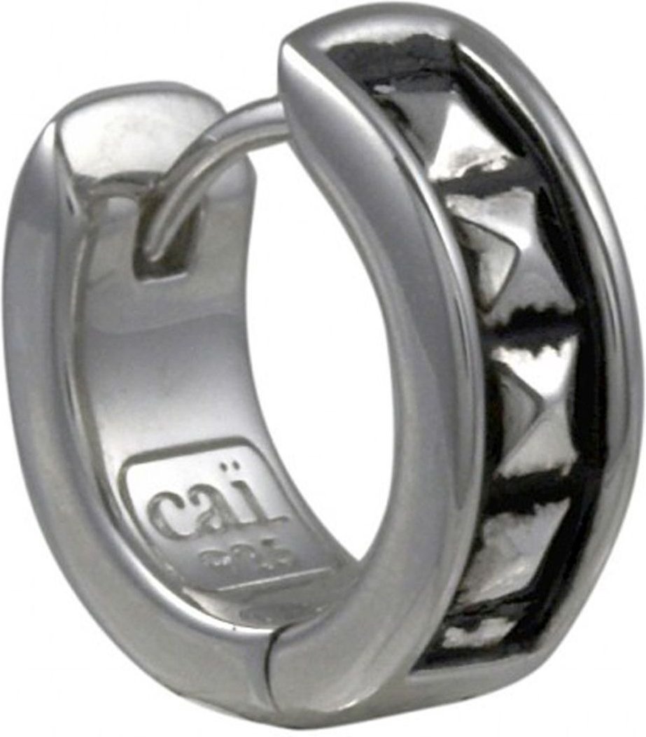 cai Single-Ohrring Silber 925 rhodiniert matt oxidiert