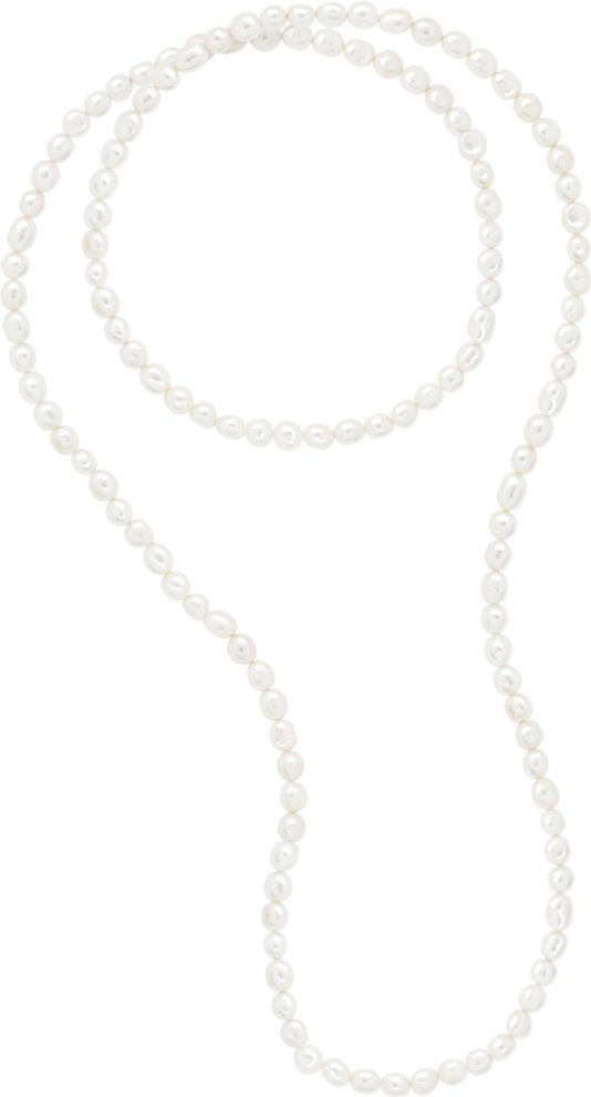 Lange Halskette OPERA aus echten Süßwasser-Zuchtperlen Barock 8-9 mm