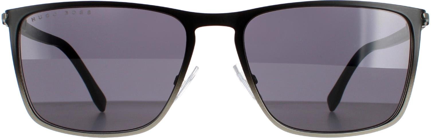 Thumbnail - Hugo Boss Rectangle Mens Black Ruthenium/Dark Grey 1004/S Sonnenbrillen