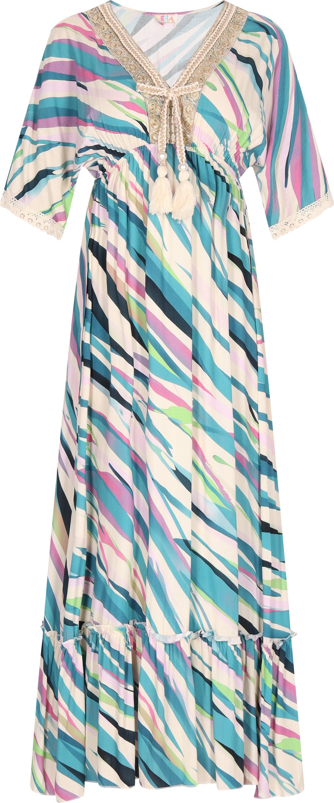 IZIA Kleid Damen Grün Mehrfarbig