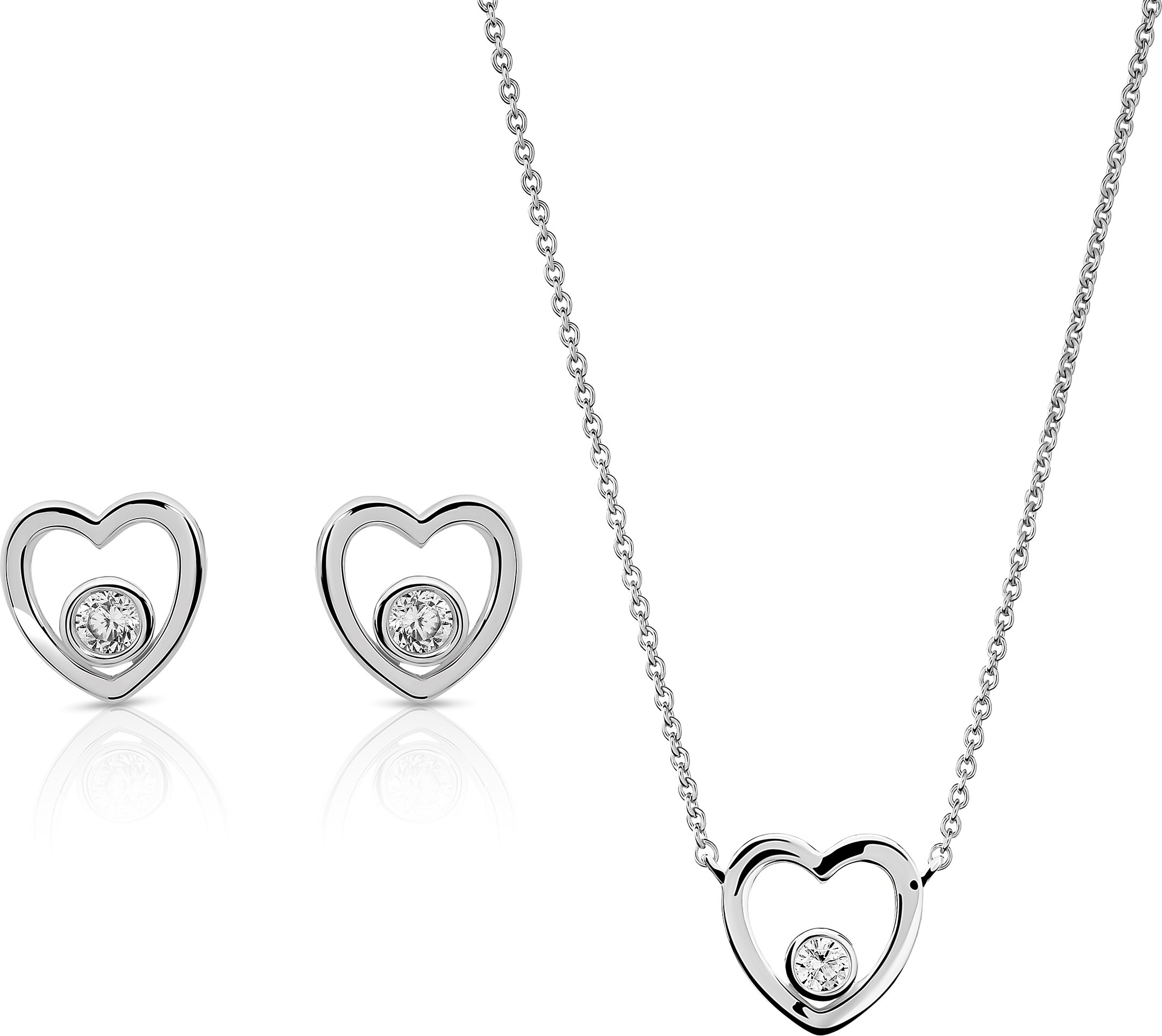 Orphelia 'Mila' Damen-Set aus 925er Sterlingsilber: Halskette + Ohrringe – Silber SET-7484