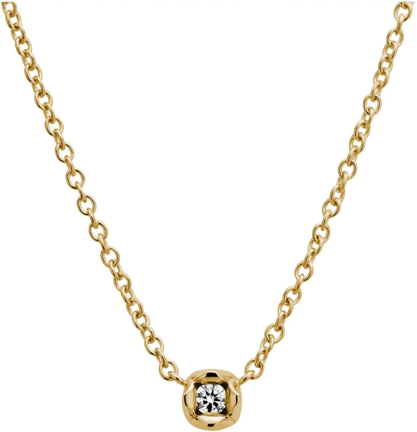 Lyomi Collier 585/- Gelbgold Blüte synth. Diam 0,10ct.