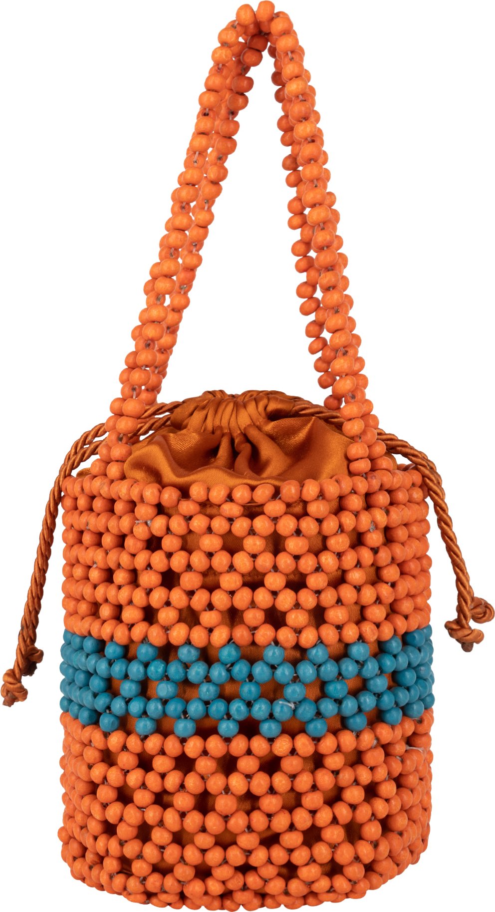 IZIA Bucket Bag aus Perlen Damen Orange Mehrfarbig