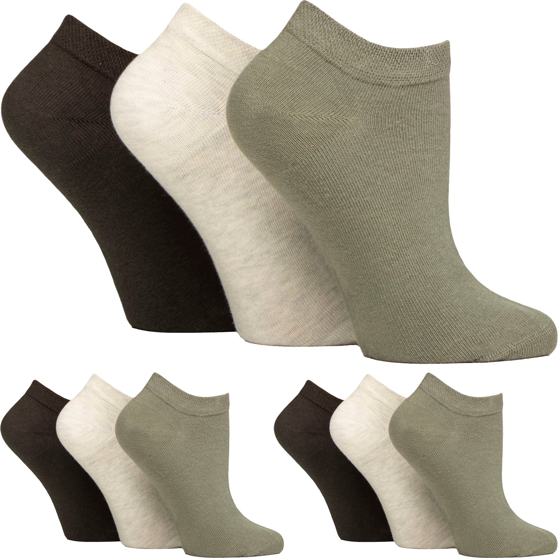 9 Paar Damen Diabetiker Trainingssocken | Knöchelsocken für geschwollene Füße