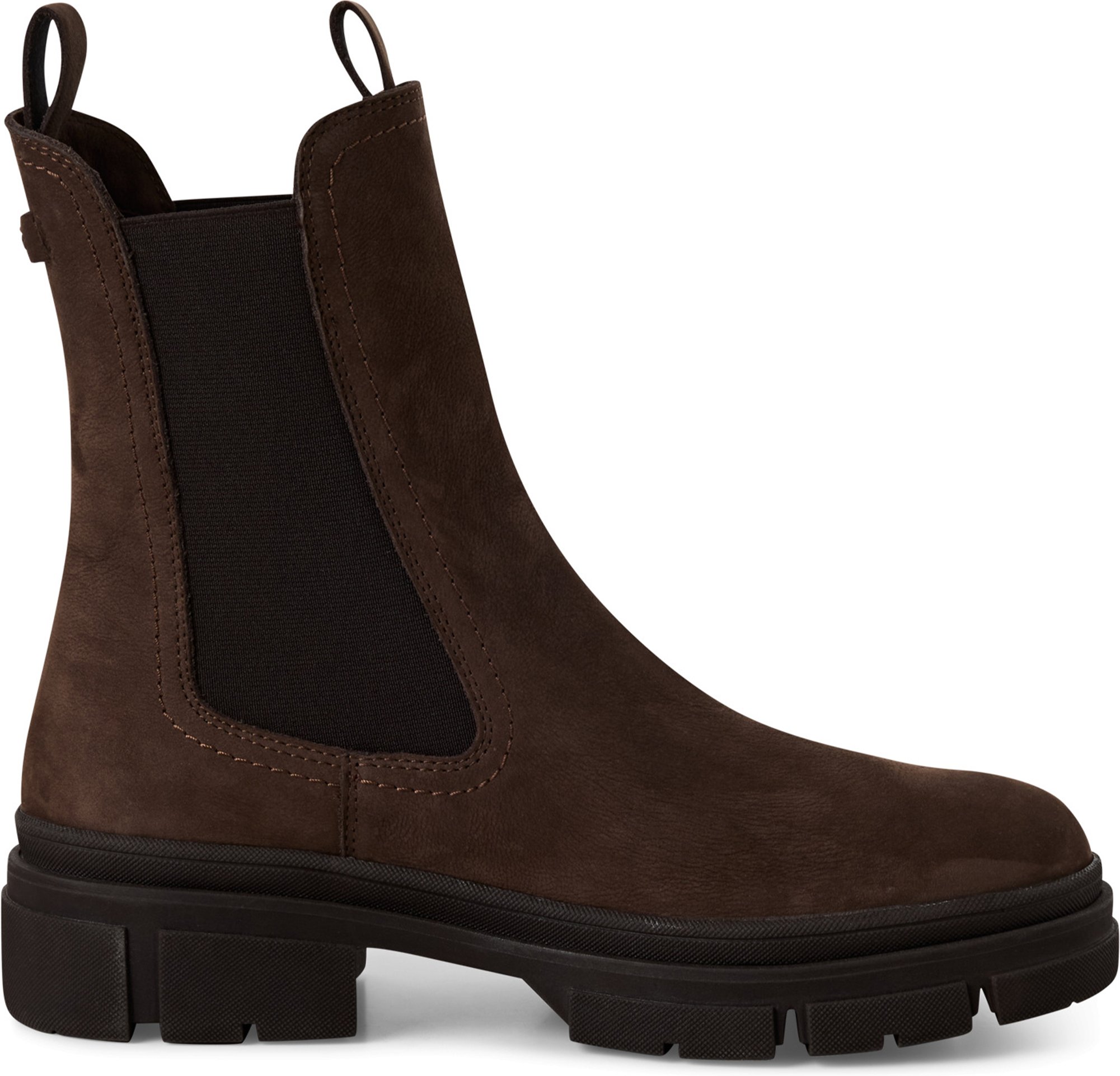 Tamaris Damen Mocca Braun Leder Klassische High Pull-On Chelsea Stiefeletten