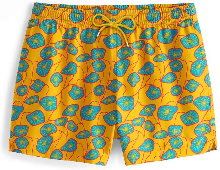 "Flora Yellow" Badeshorts