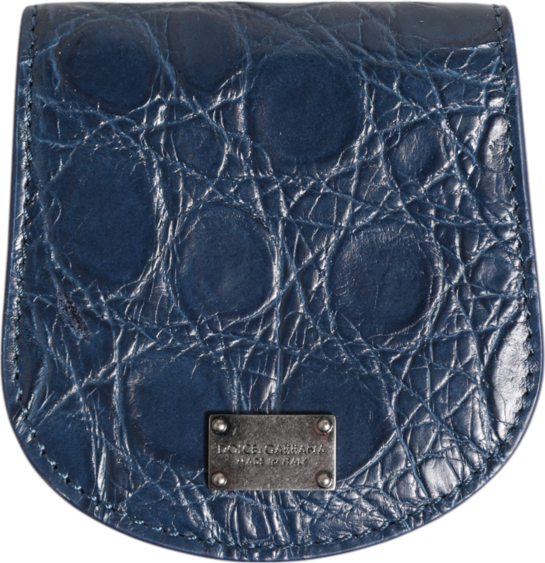 Blauer exotischer Haut-Münz-Kondom-Etui Taschen-Wallet