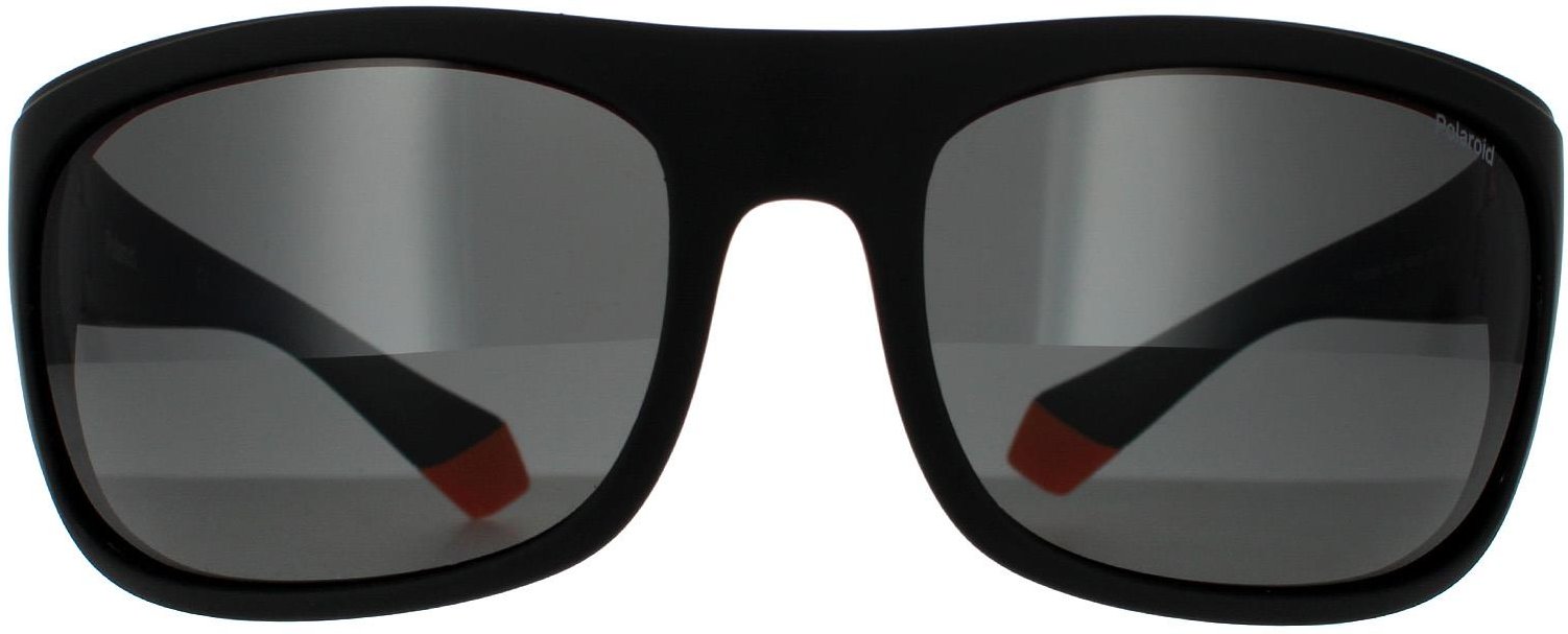 Polaroid Wrap Mens Schwarz Orange Grau Polarisierte Sonnenbrille