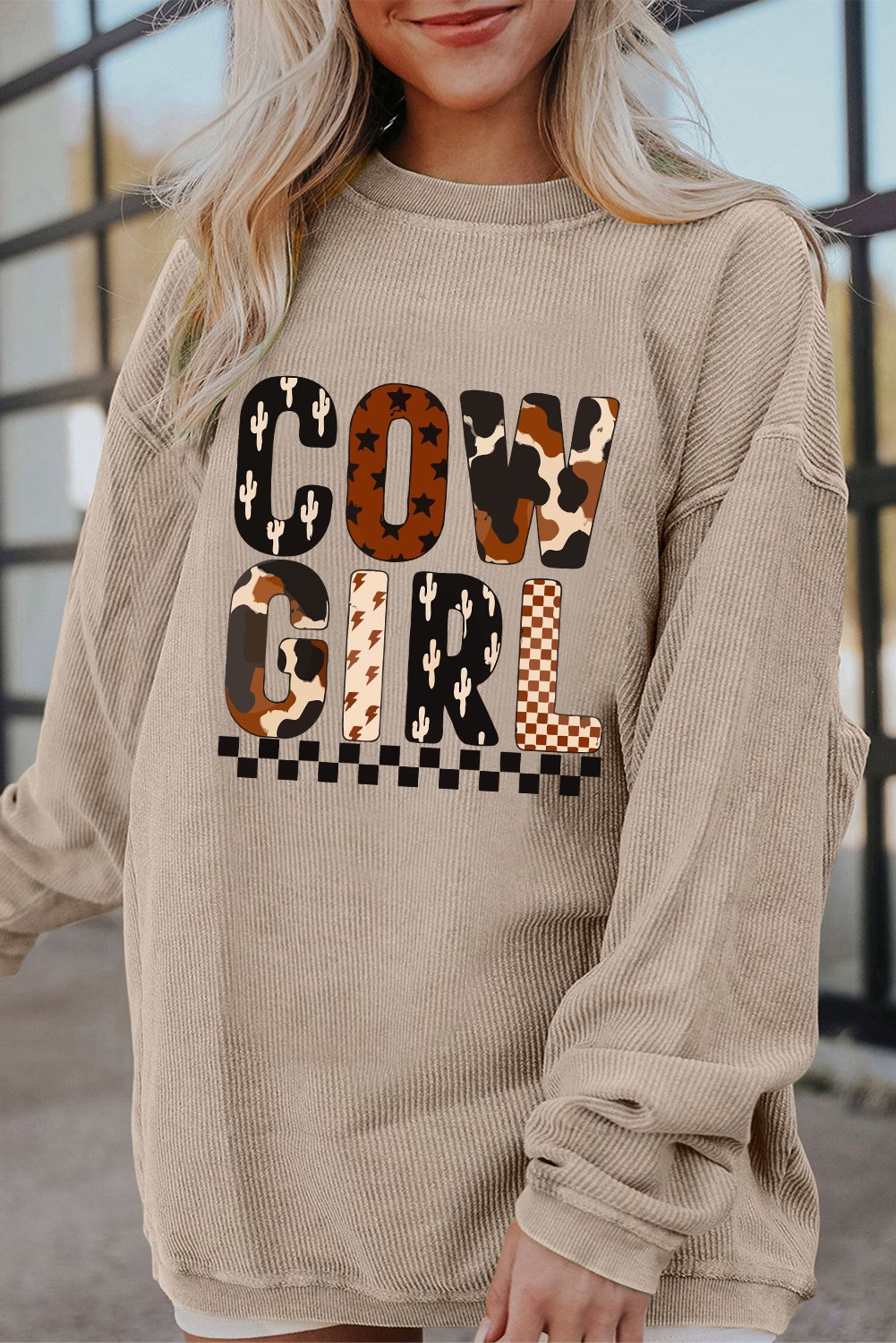 Cowgirl Grafik Ripp Sweatshirt