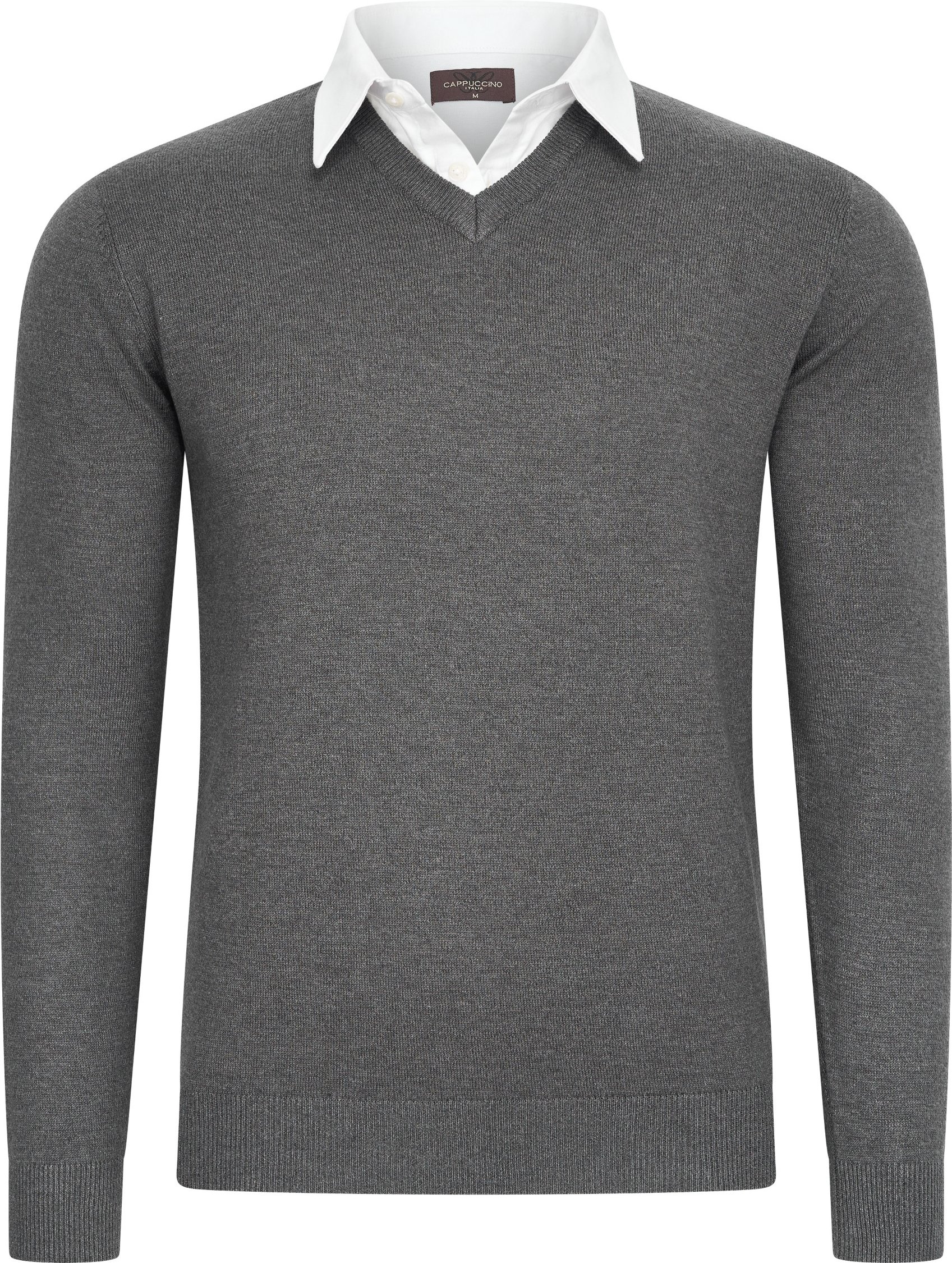 Cappuccino Italia Mock-Pullover für Herren. Der Pullover besteht aus 50% Baumwolle und 50% Polyester und hat eine normal...