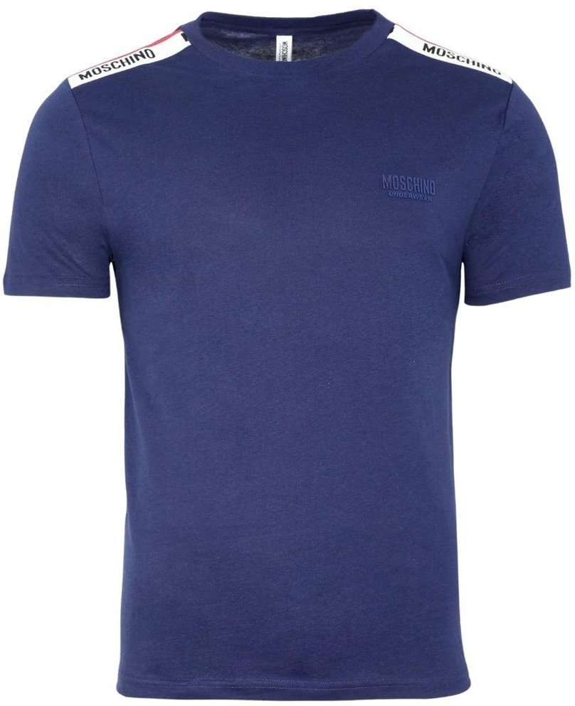 Moschino - T-Shirt für Herren/Damen Unisex, Gebänderte Schulter (Dunkles Marineblau)