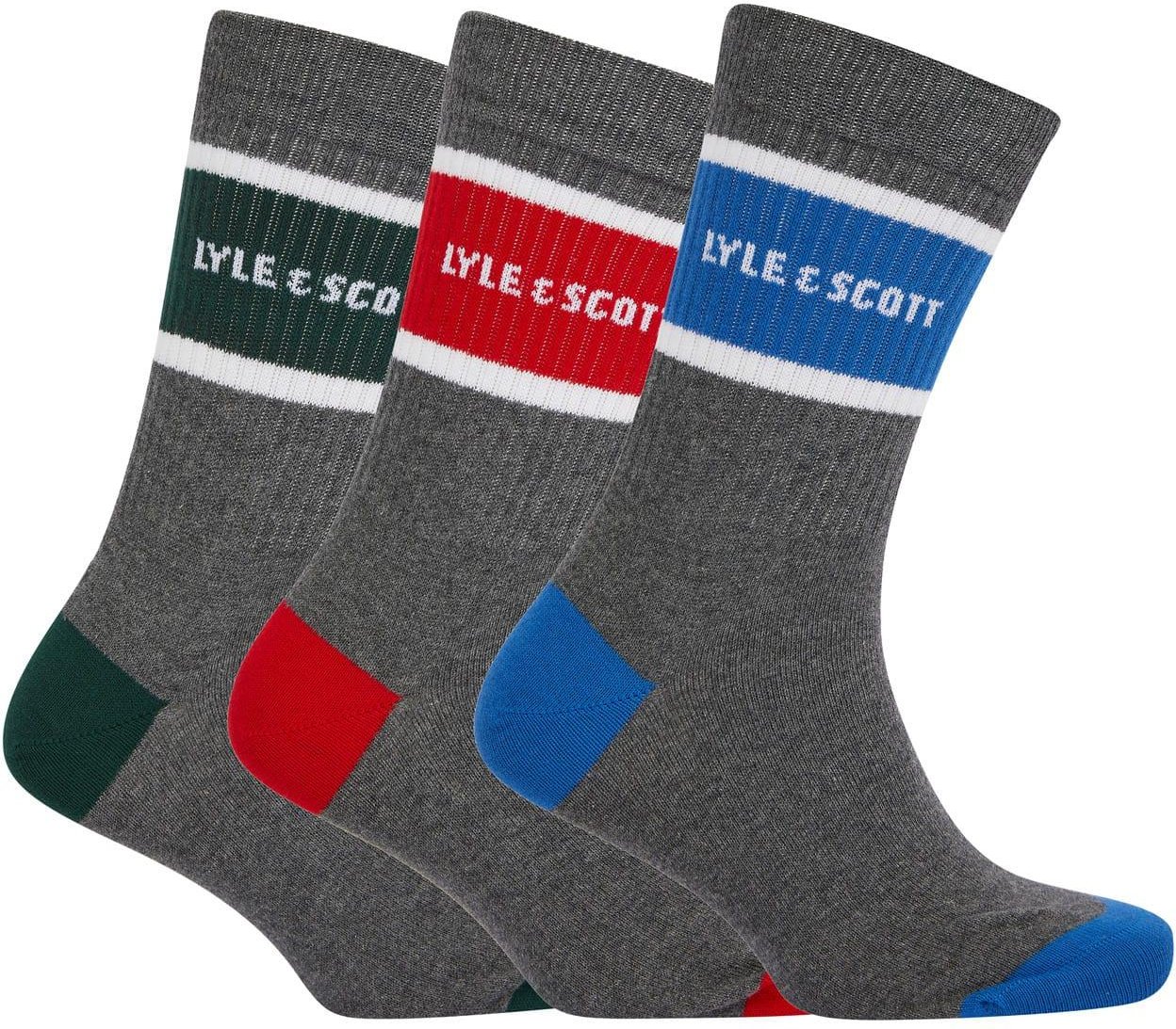 Lyle & Scott - Socken für Herren - Sport (3er-Pack) (Grau)