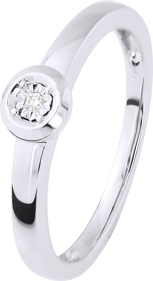 Diamant Solitär Ring 0,010 0,50 Karat Karat Illusion Weißgold