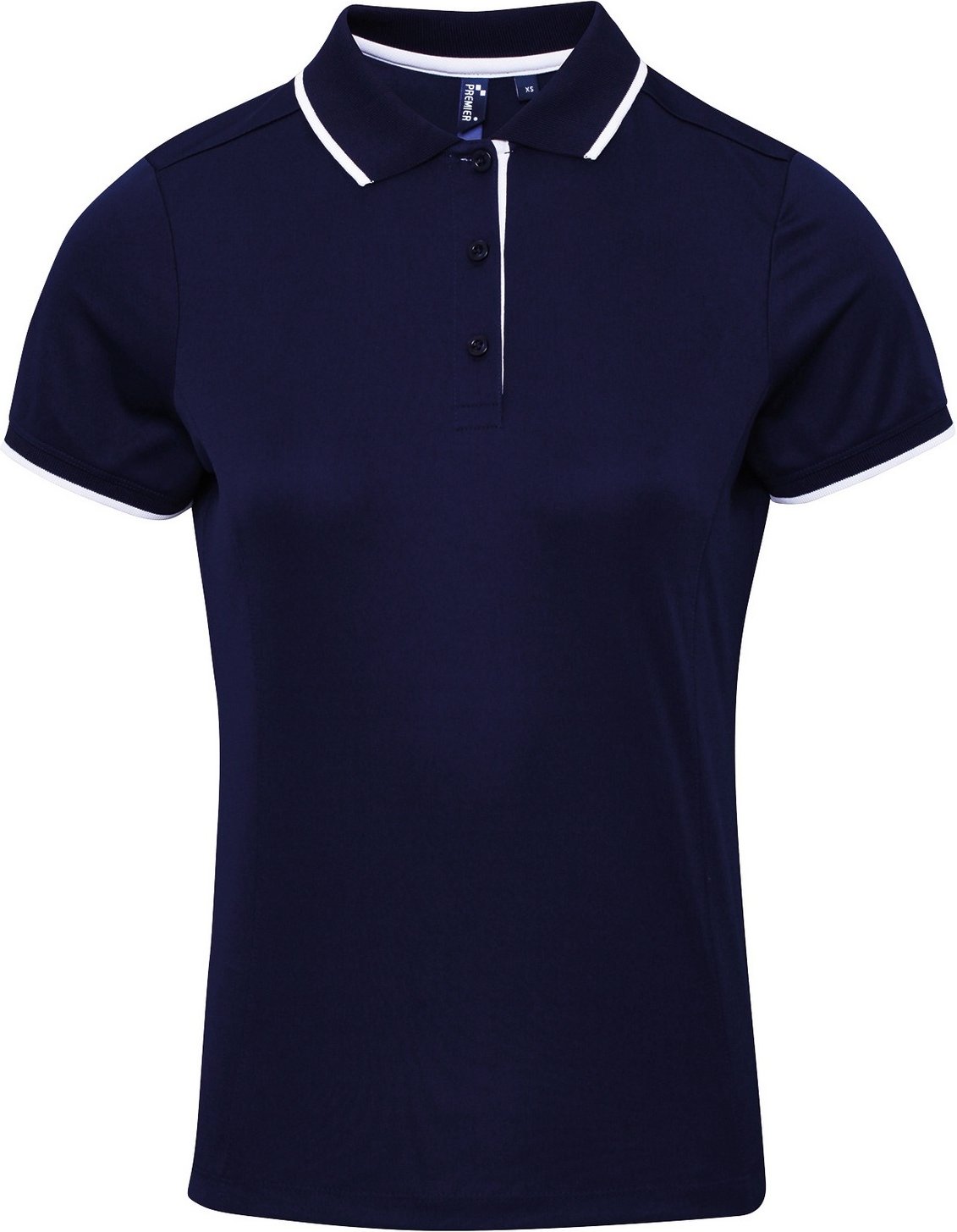 Premier Womens/Ladies Contrast Coolchecker Polo Shirt (Marine/Weiß)
