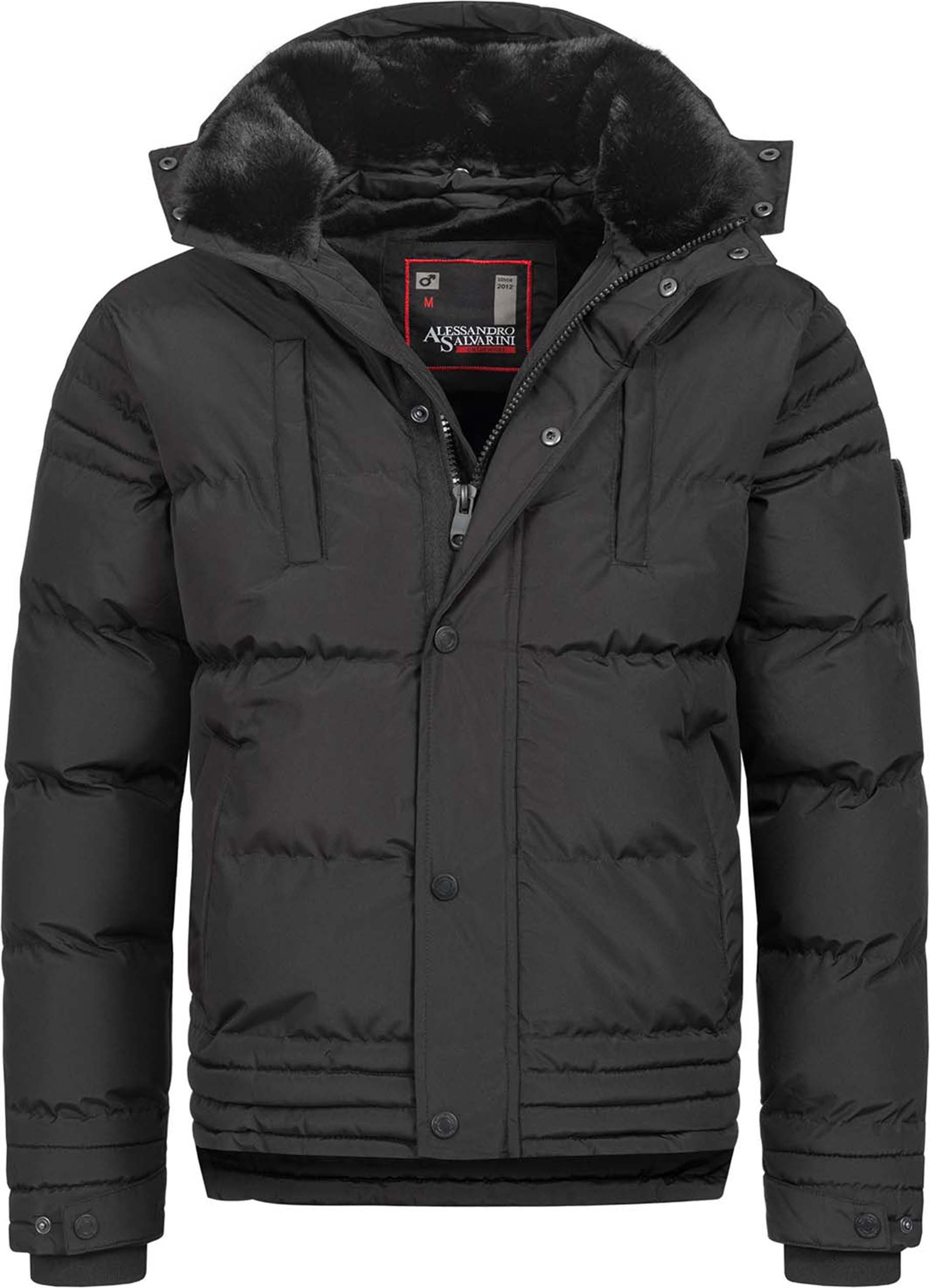 Alessandro Salvarini Herren Winterjacke AS-281 mit Teddyfell & abnehmbarer Kapuze