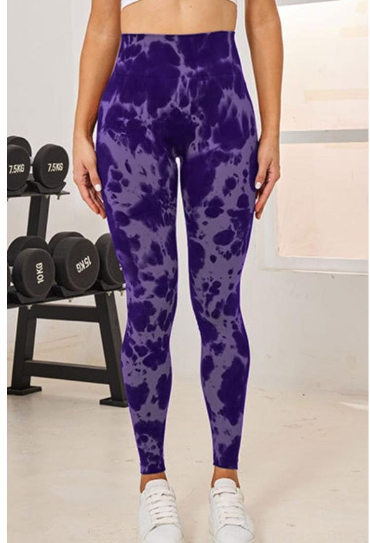 Damen Tie-Dye Hochgeschnittene Aktive Leggings