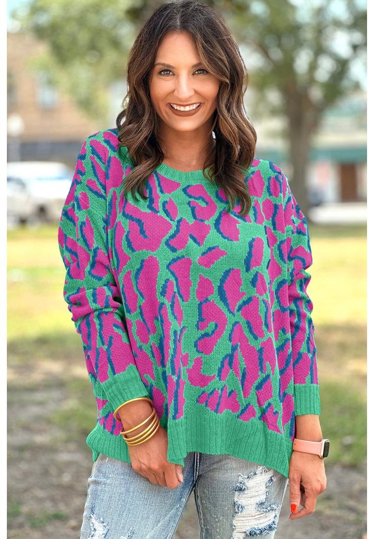 Azura Exchange Leopardenmuster Cardigan Damen Leopardenmuster Cardigan Grüner Leopardenmuster Cardigan Lässiger Cardigan...