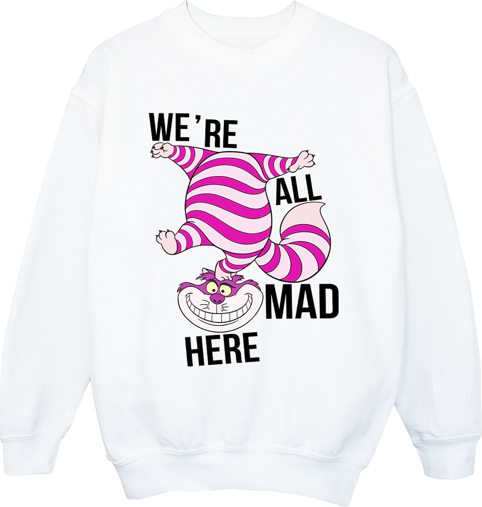 Disney - "Alice In Wonderland All Mad Here" Sweatshirt für Mädchen (Weiß)