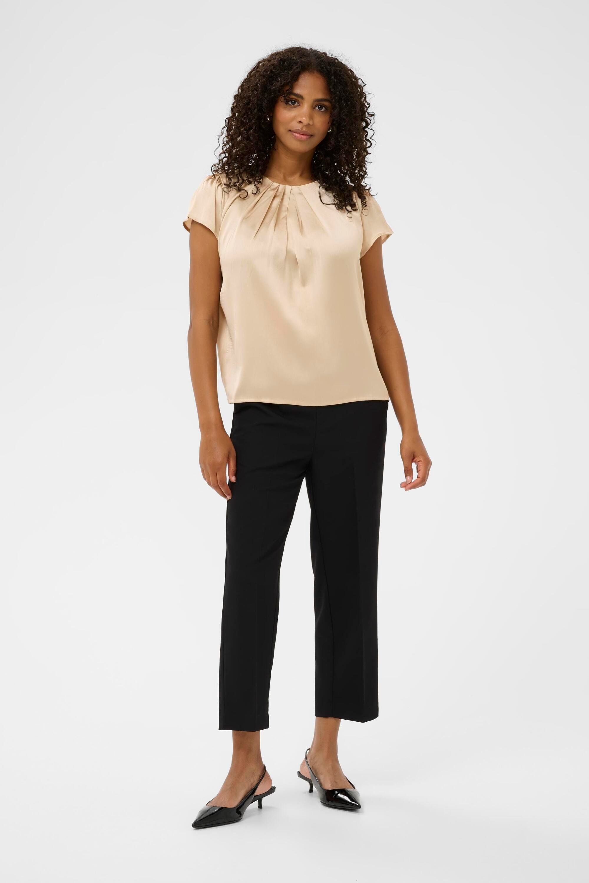 Kurzarm-Bluse KAamara Kurzarm-Bluse Regular fit beige