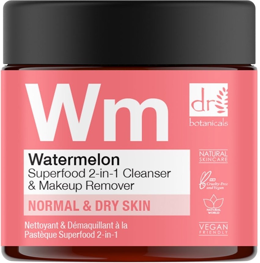 Dr Botanicals Wassermelone Superfood 2-in-1 Reinigungsmittel & Make-up-Entferner 60ml