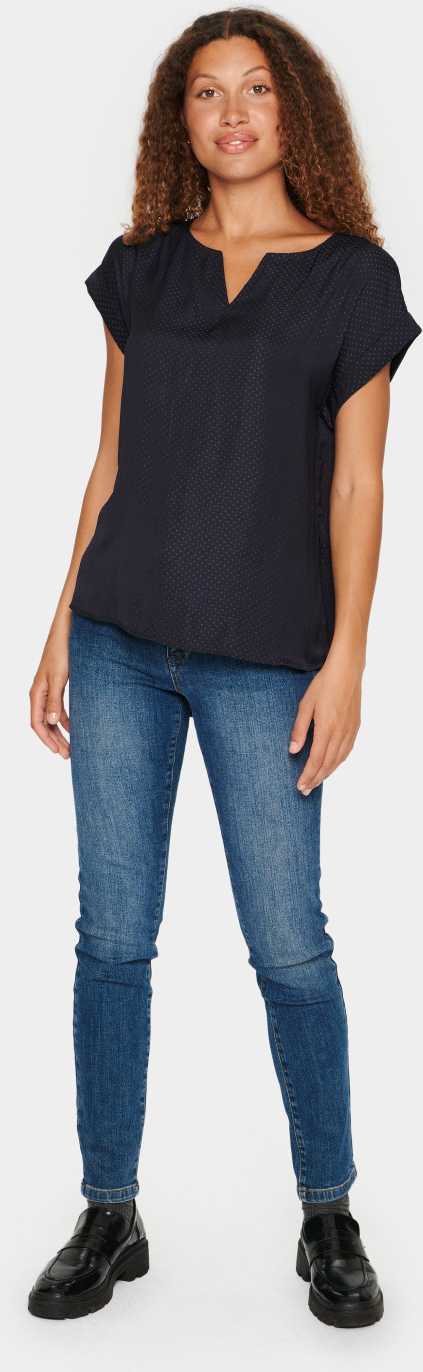 Ärmellose Bluse Classic fit Blue Deep dark blue