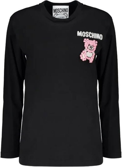 Moschino Couture Schwarzes Baumwoll-T-Shirt