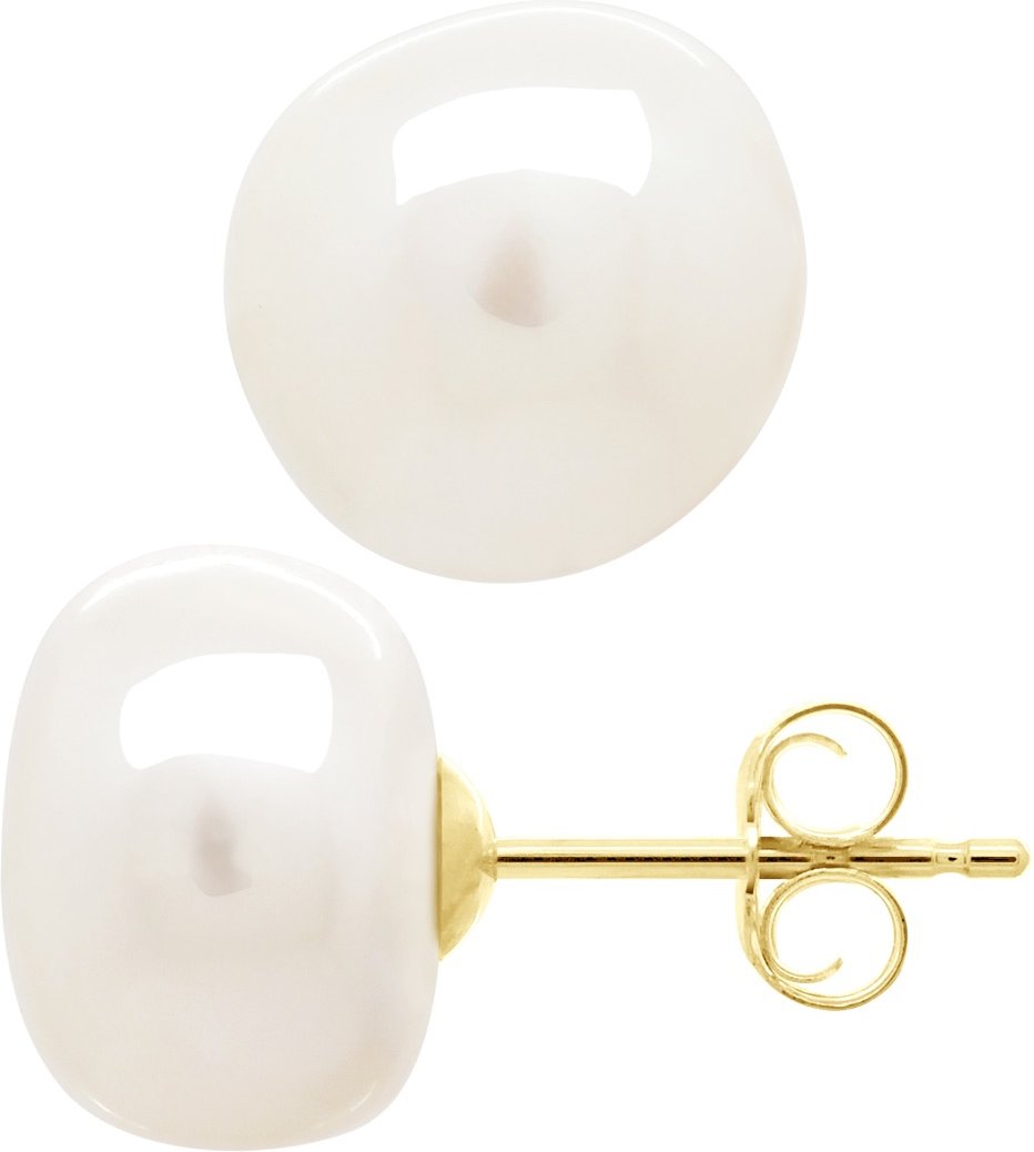 Ohrringe Gelbgold - Echte Süßwasser-Zuchtperlen Barock 10-11 mm