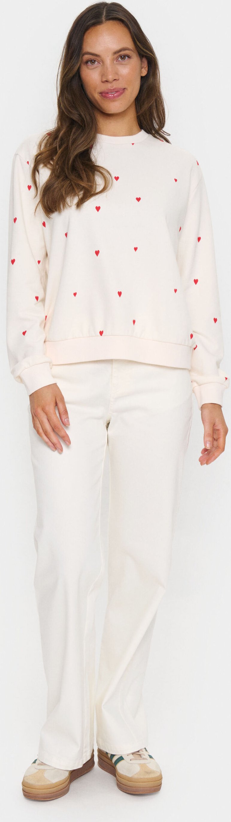 Sweatshirt Casual fit Ice Flame Hearts white red