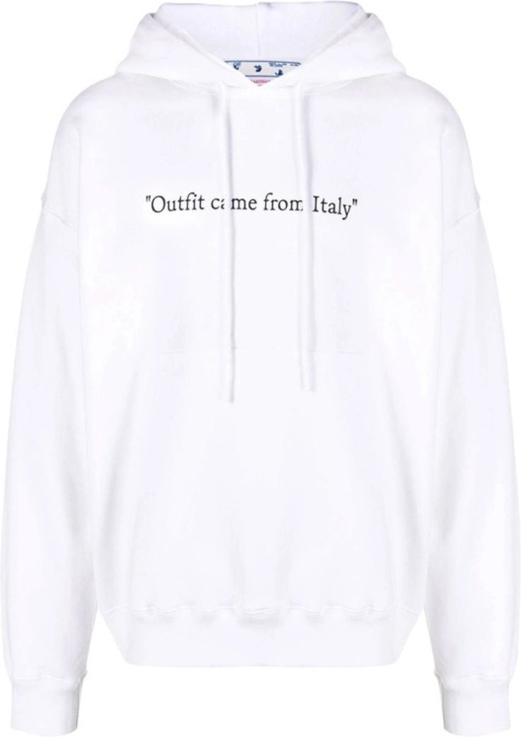 Off-White From Italy Design Weißer Skate-Fit-Hoodie
