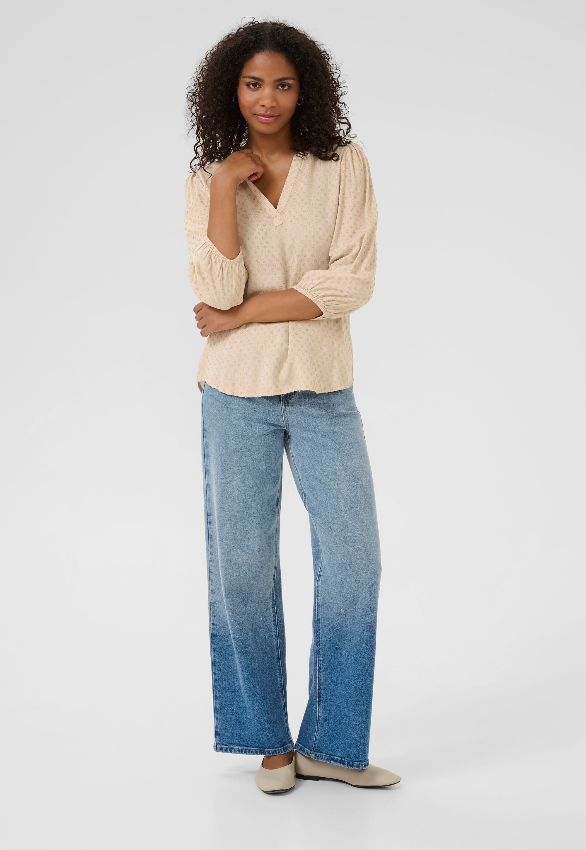 Langarm-Bluse KAannika Regular fit cream